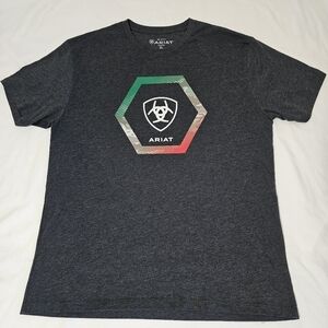 Ariat Graphic T-Shirt XL Gray Logo Western Athletic Casual Streetwear